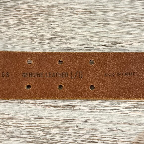 BKE Belt Large Tan Leather Silver O Links Cut Out Design - Picture 9 of 9